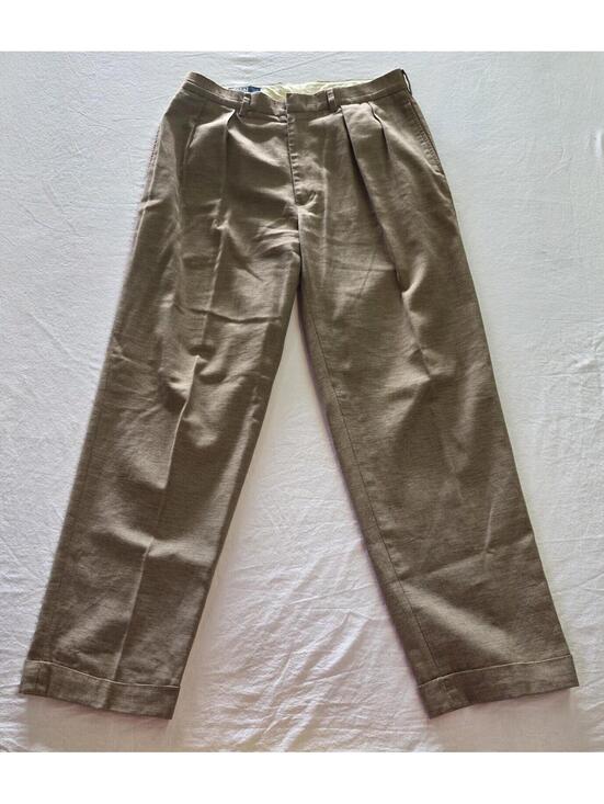 Polo Ralph Lauren Other - Vintage Polo Ralph Lauren Men's Khaki Textured Trousers Pants 100% Cotton